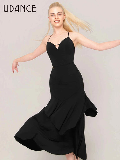 UDANCE National Ballroom Dance Bust Skirt Hip Wrap Ballroom Dance Swing Skirt Modern Skirt Waltz Modern Skirt AMD06