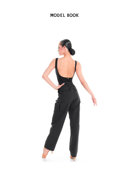 DUYQ "Female Teacher Series" 011 High Street Wind Drawstring Overalls Latin Dance Suit Practice Teaching