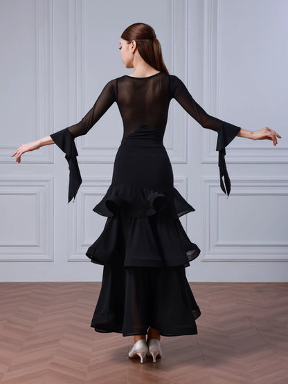 TID modern dance suit women's new split practice suit advanced dance performance suit ballroom dance suit  B079 + S015