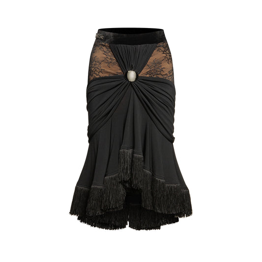 DUYQ [NSAD] 002 Metal kinky splicing skirt Latin girls practice clothes performance class uniforms professional