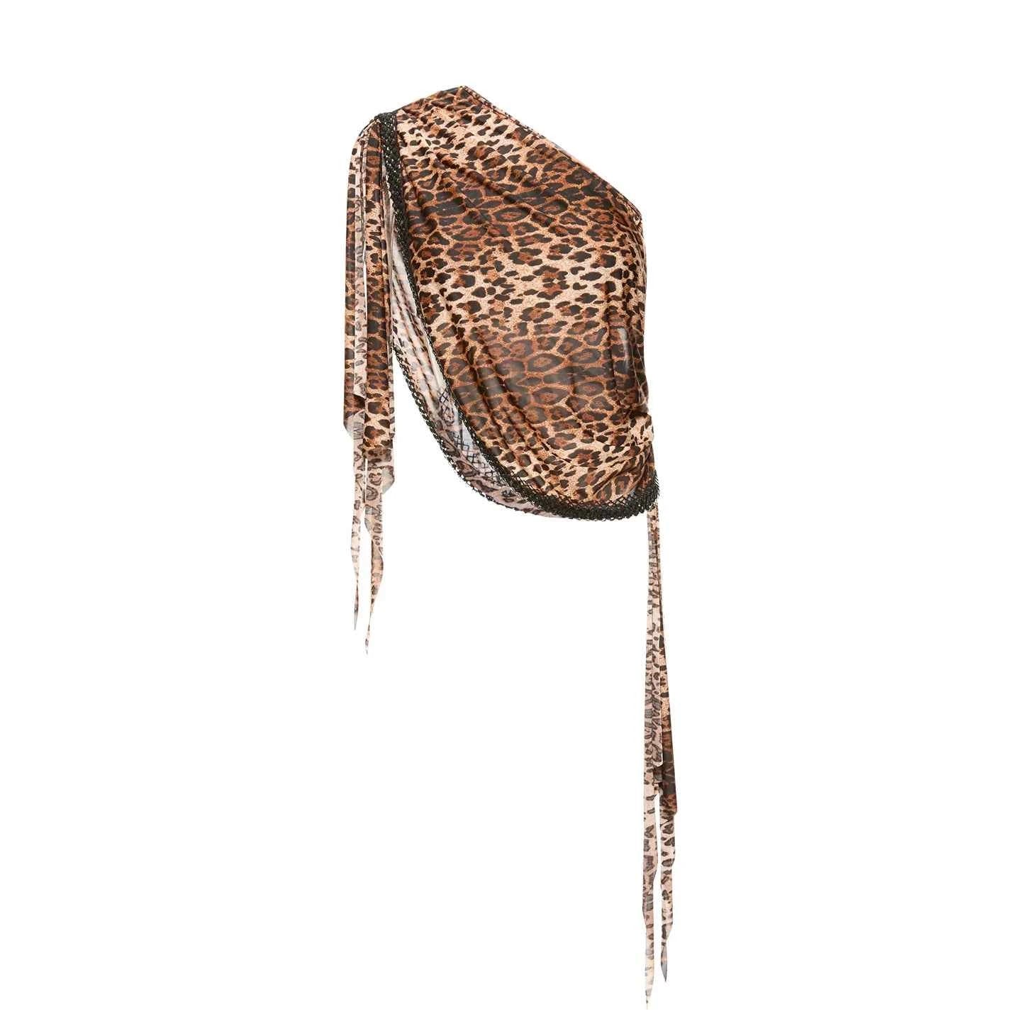 DUYQ "Leopard Hidden, Xia Ying" Latin 013 streamer tube top, national standard women's Latin dance practice suit