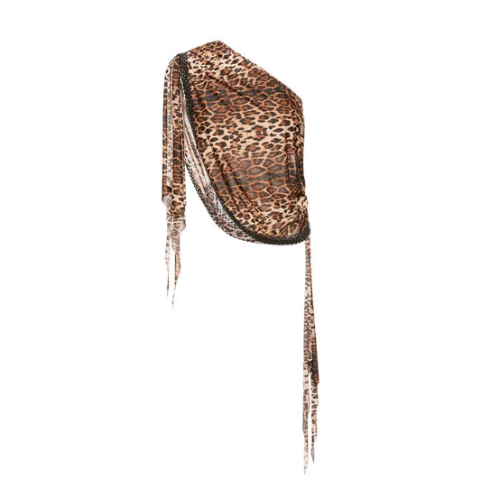 DUYQ "Leopard Hidden, Xia Ying" Latin 013 streamer tube top, national standard women's Latin dance practice suit
