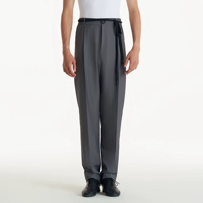 DUYQ Men's Series 009 Elastic Drawstring Straight Pants Latin Dance Practice Suit Advanced Professional