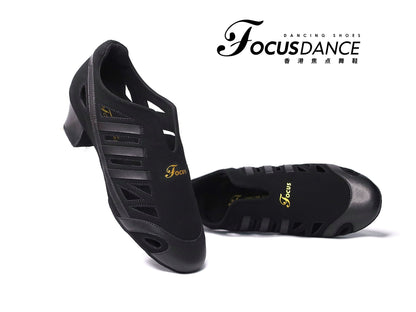 FocusDance  Dance Shoes Original Design Teacher Shoes Breathable Hollow Latin Modern Flat Bottom with Root