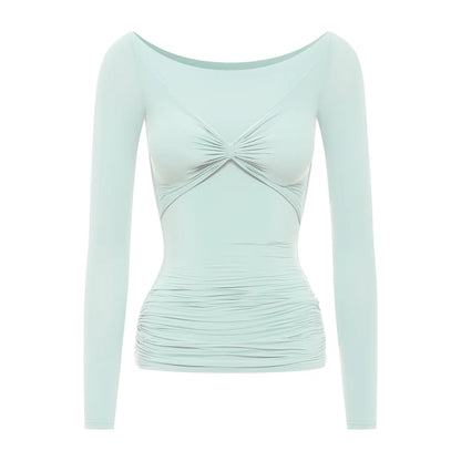 DUYQ welfare single product 030 long-sleeved shoulder top national standard Latin dance practice suit
