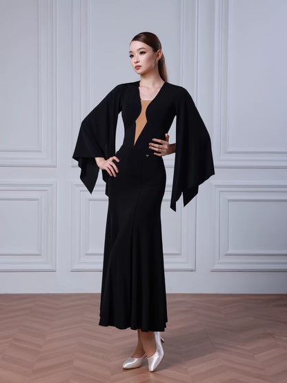 TID modern dance skirt big fluttering sleeve top adult ballroom dance big swing skirt B076 + S043