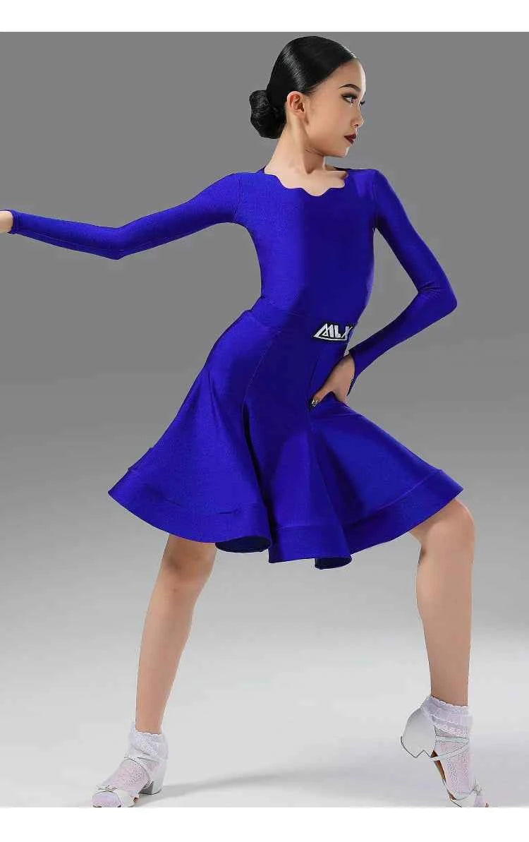 MLX.8955 Latin dance costumes Girls competition costumes Children's dance exam regulations costumes Children's performance costumes