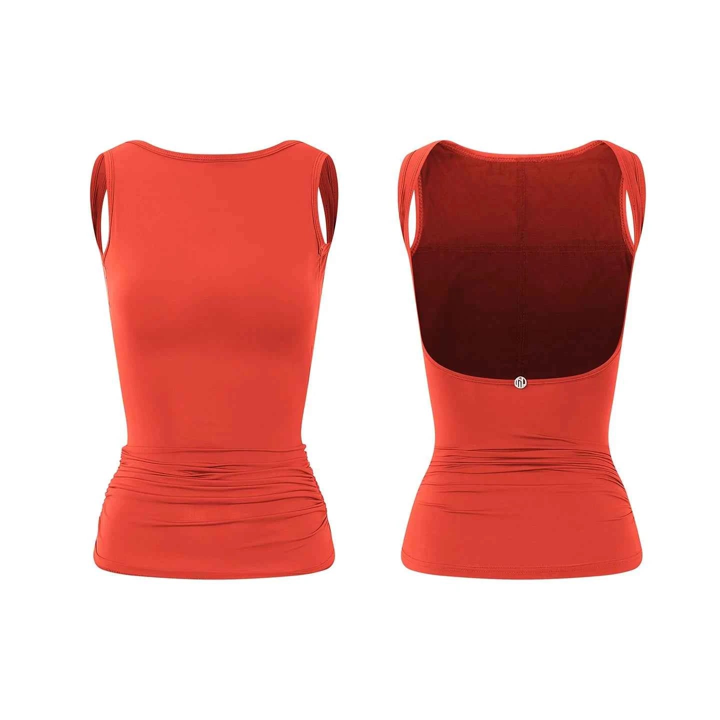 DUYQ Women Basic Multi-Color Latin Dance Tank Top With Built-In Bra Pads, Bodysuit Top Without Bottoms, Stretch Training Dance Wear