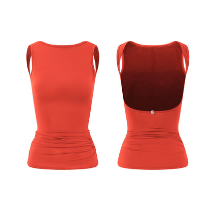 DUYQ Women Basic Multi-Color Latin Dance Tank Top With Built-In Bra Pads, Bodysuit Top Without Bottoms, Stretch Training Dance Wear