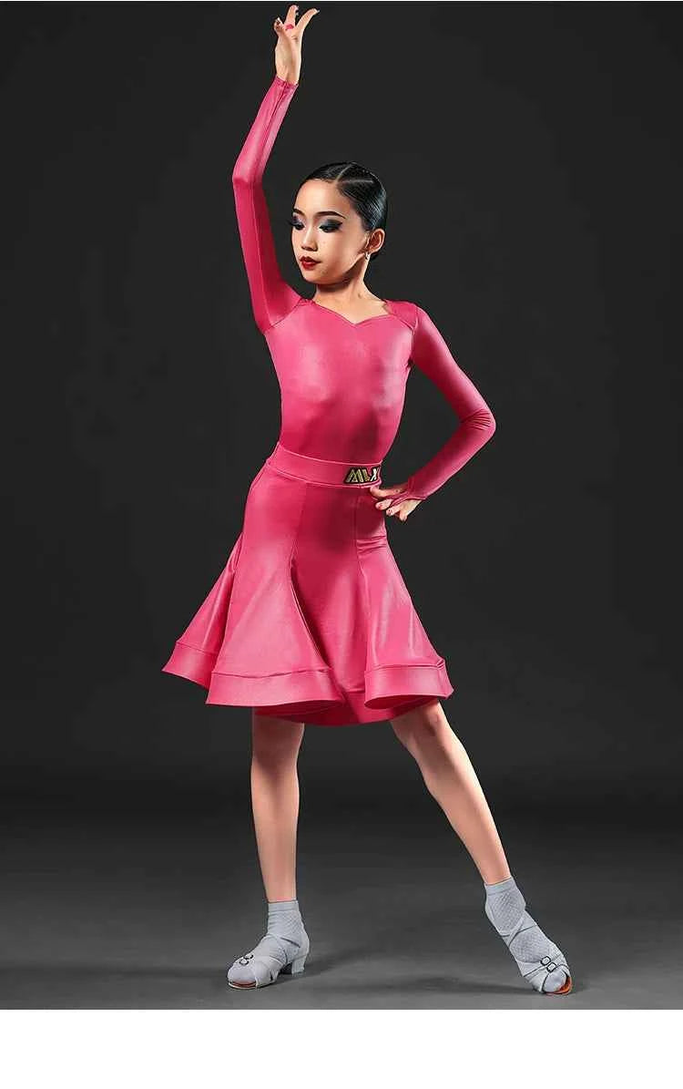 MLX.8971 Latin Dance Competition Clothing Children's Dance Grading Standards Regulations Clothing Performance Clothing Split Set Customization
