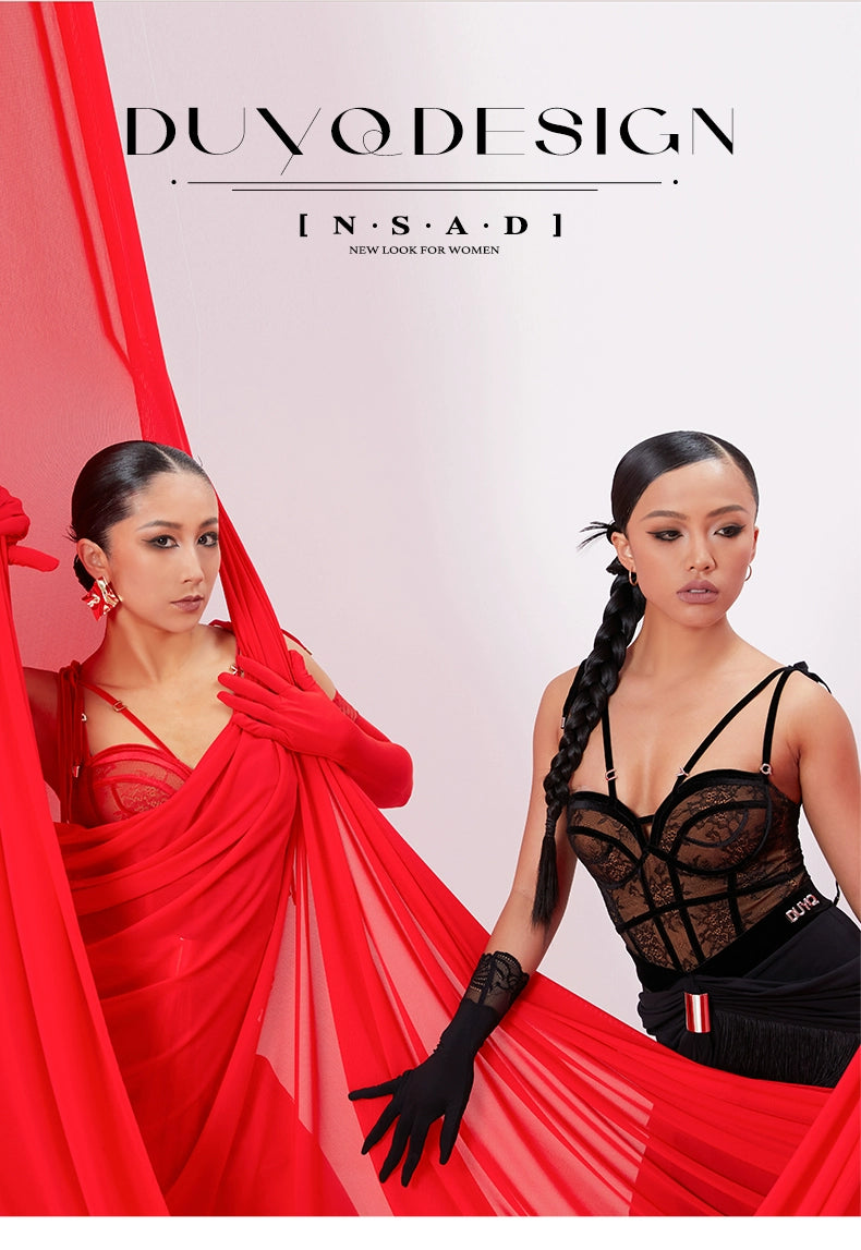 DUYQ [NSAD] 004 Rumba Kink Split Skirt Latin Women's Practice Suit Professional Premium New Product