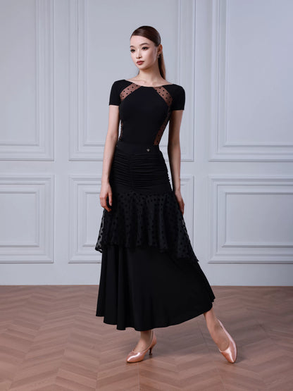 TID modern dance skirt summer new modern dance top split suit premium ballroom dance suit B081 + S050