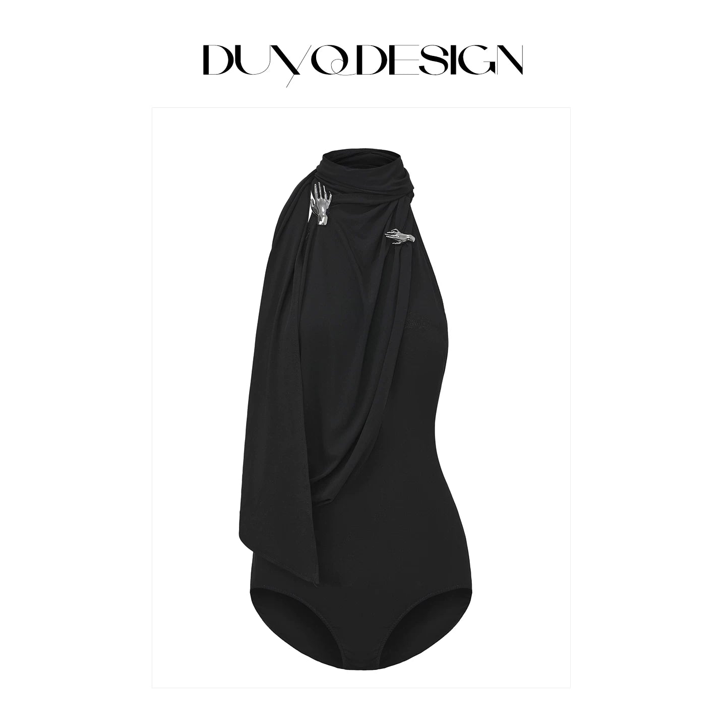DUYQ-017 Scarf collar sleeveless one-piece top national standard Latin dance women's practice clothes advanced - Mine·Jas