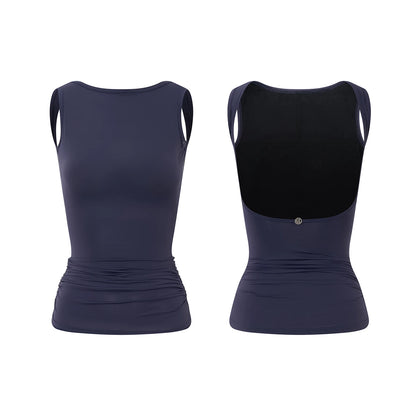 DUYQ Women Basic Multi-Color Latin Dance Tank Top With Built-In Bra Pads, Bodysuit Top Without Bottoms, Stretch Training Dance Wear