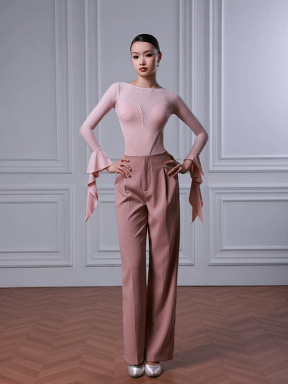 TID modern dance suit new long-sleeved one-piece top professional women's ballroom dance practice clothing B079/K019