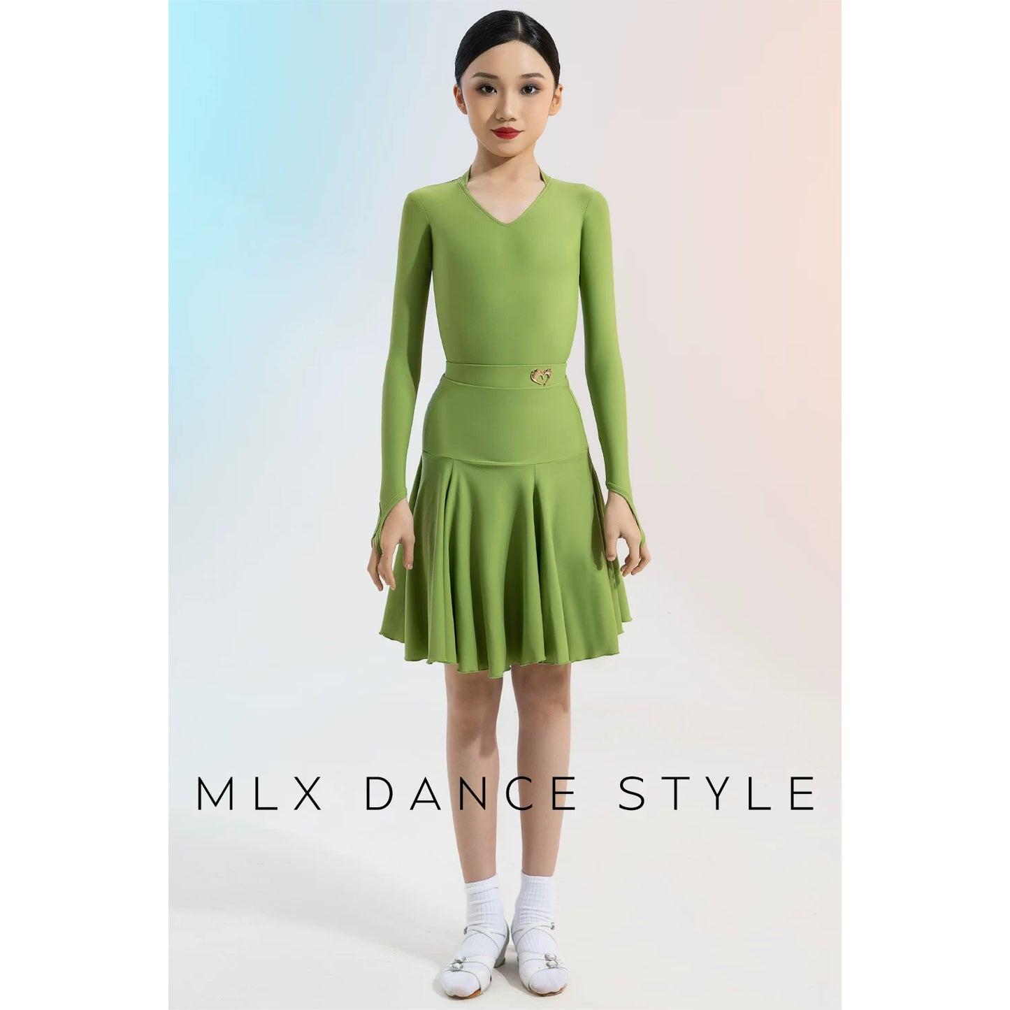 MLX8858-ZH Children's new Latin dance competition clothing Children's long-sleeved fish-bone sports association standard clothing