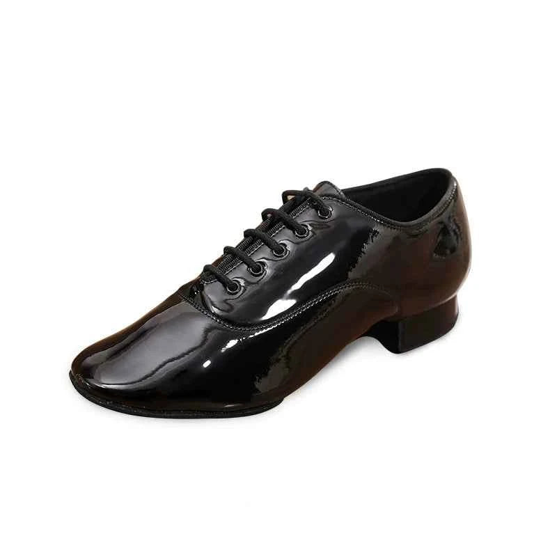 DRH-302 Men's Leather Ballroom Dance Shoes Low Heel Soft Sole Social Dance Waltz Dance