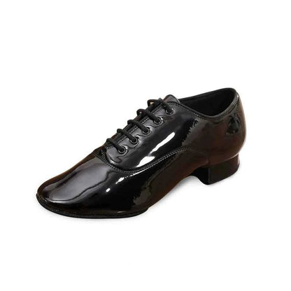 DRH-302 Men's Leather Ballroom Dance Shoes Low Heel Soft Sole Social Dance Waltz Dance