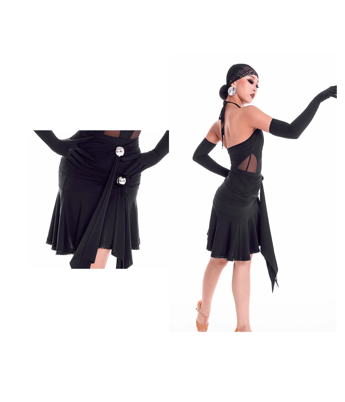 DUYQ "Mountain Awakening Rain Latin" 014 Classic Neck Suspender Top National Standard Women's Latin Dance Practice Suit