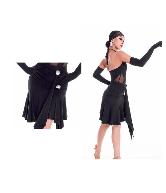 DUYQ "Mountain Awakening Rain Latin" 014 Classic Neck Suspender Top National Standard Women's Latin Dance Practice Suit