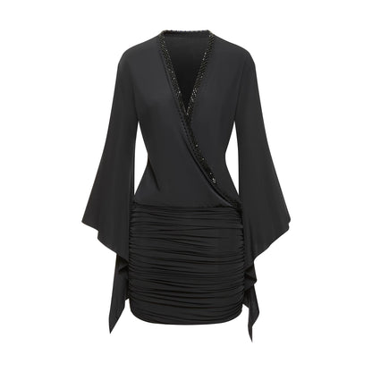 DUYQ "Mountain Awakening Rain Modern" 007V Neck Ribbon One Size Top National Standard Women's Modern Dance Practice Suit Professional