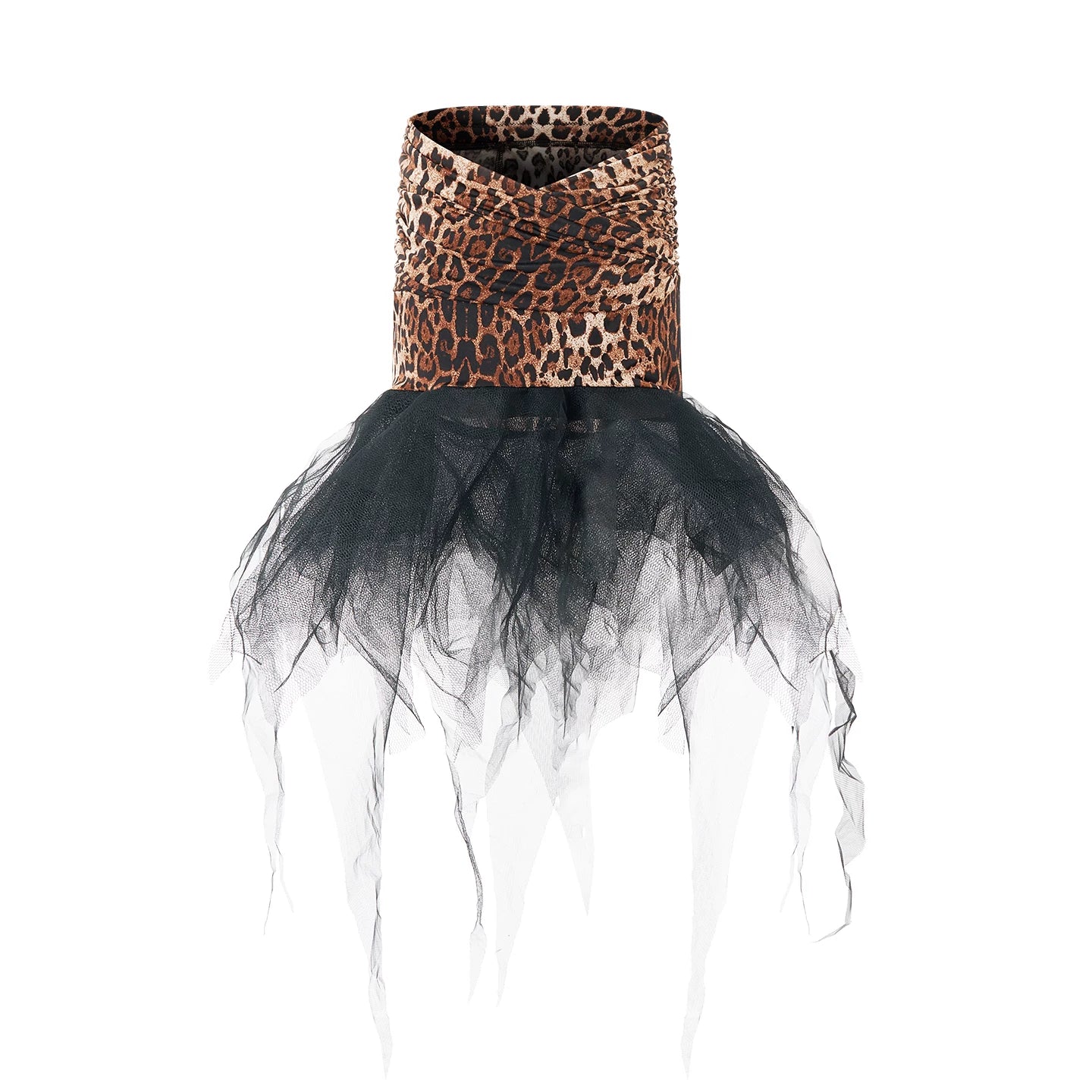 DUYQ children's style "Leopard Hidden Summer Ying" 001 basic top Latin dance girls' practice clothes professional - Mine·Jas