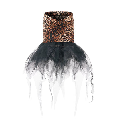 DUYQ children's style "Leopard Hidden Summer Ying" 001 basic top Latin dance girls' practice clothes professional - Mine·Jas