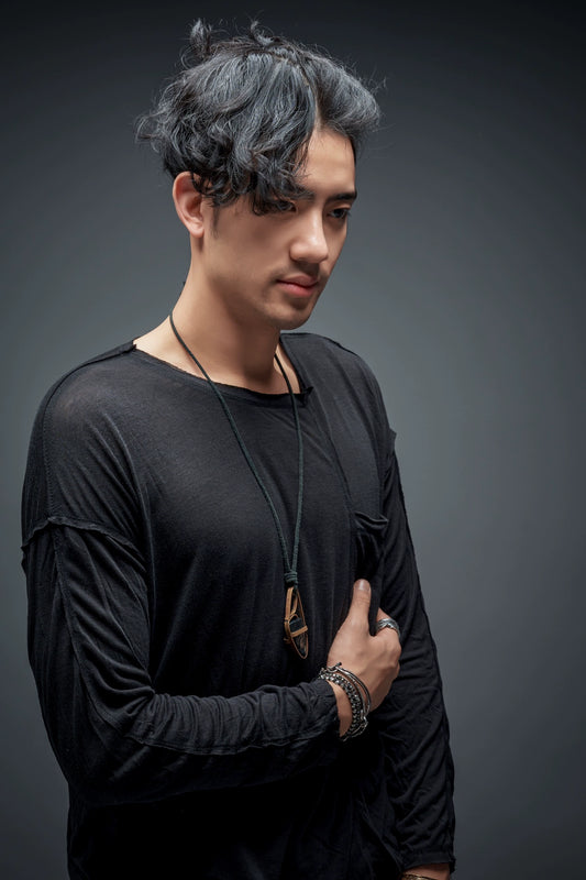 VERNAxBANGGIRL.VA001 Men's Casual Loose Latin Dance Top, Soft Comfortable Material - Mine·Jas