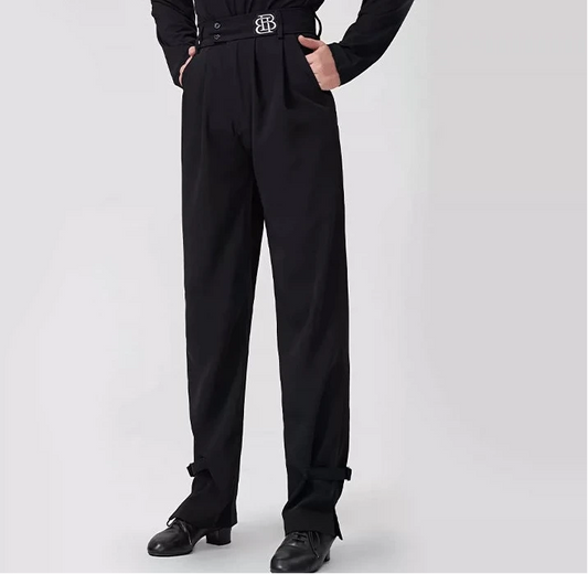 BOBO-DANCE.L091 Men's Latin Dance PantsTrousers Belt Design High Waist Latin