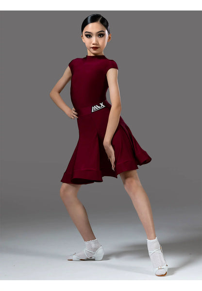 MLX.8988 burgundy children's new Latin dance children's competition clothes big skirt dance performance clothes