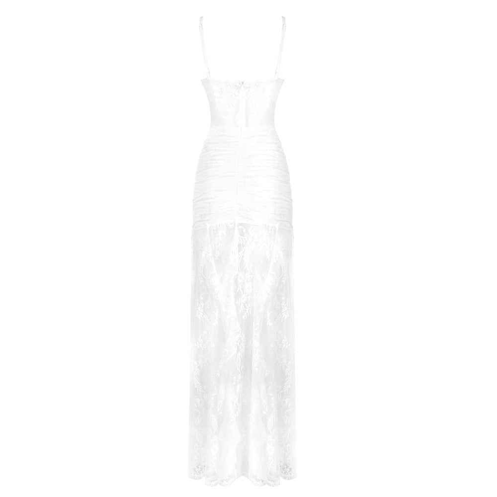 BD2628 one-shoulder lace slim dress