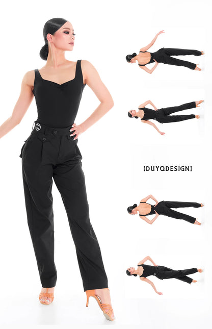 DUYQ "Female Teacher Series" 010 Minimalist Advanced Sense Straight Pants Latin Dance Suit Practice Teaching