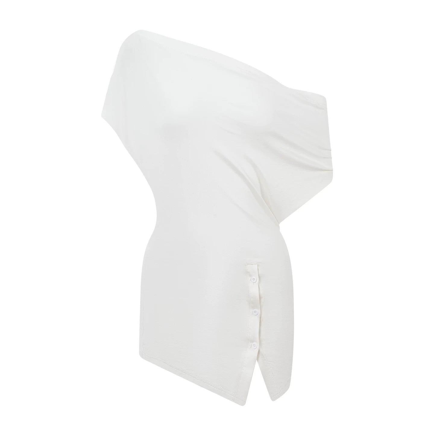 DUYQ "Female Teacher Series" 003 Loose Slant Shoulder One Size Split Top National Standard Latin Dance Clothing Professional