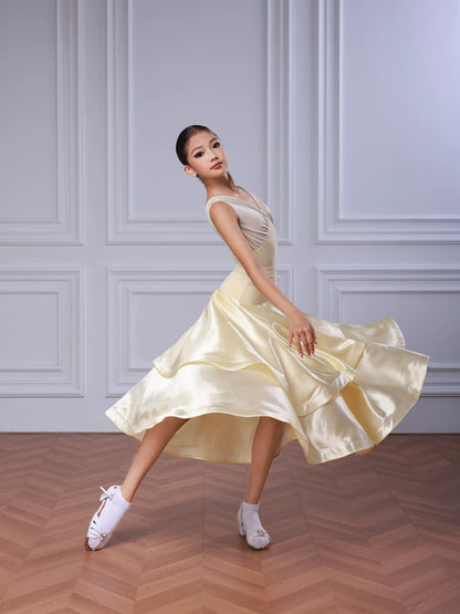 TID Modern Dance Suit Girls Waltz Ballroom Dance Suit Daily Training Pop Skirt CM2422