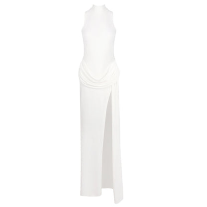 BD2650 slit backless halterneck dress - Mine·Jas