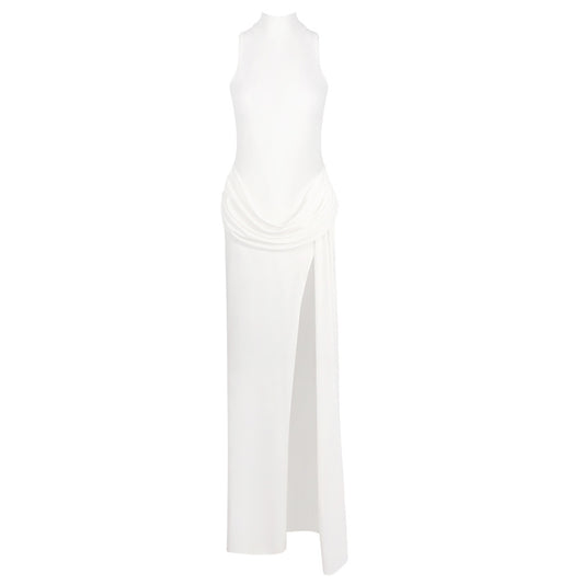 BD2650 slit backless halterneck dress - Mine·Jas