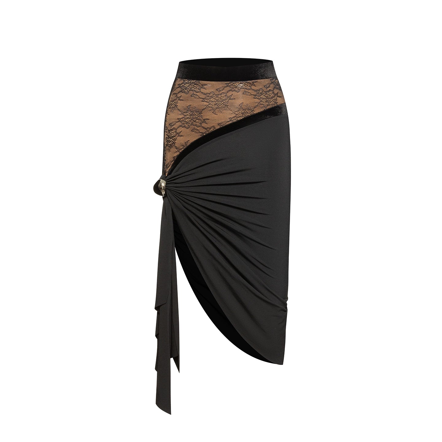 DUYQ [NSAD] 012 oblique cut splicing skirt national standard women's Latin dance practice performance clothes professional