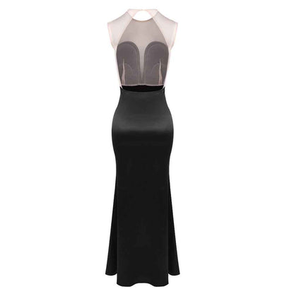 Z0058 V-neck slim long dress