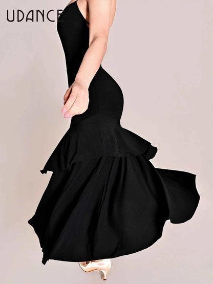 UDANCE National Ballroom Dance Bust Skirt Hip Wrap Ballroom Dance Swing Skirt Modern Skirt Waltz Modern Skirt AMD06