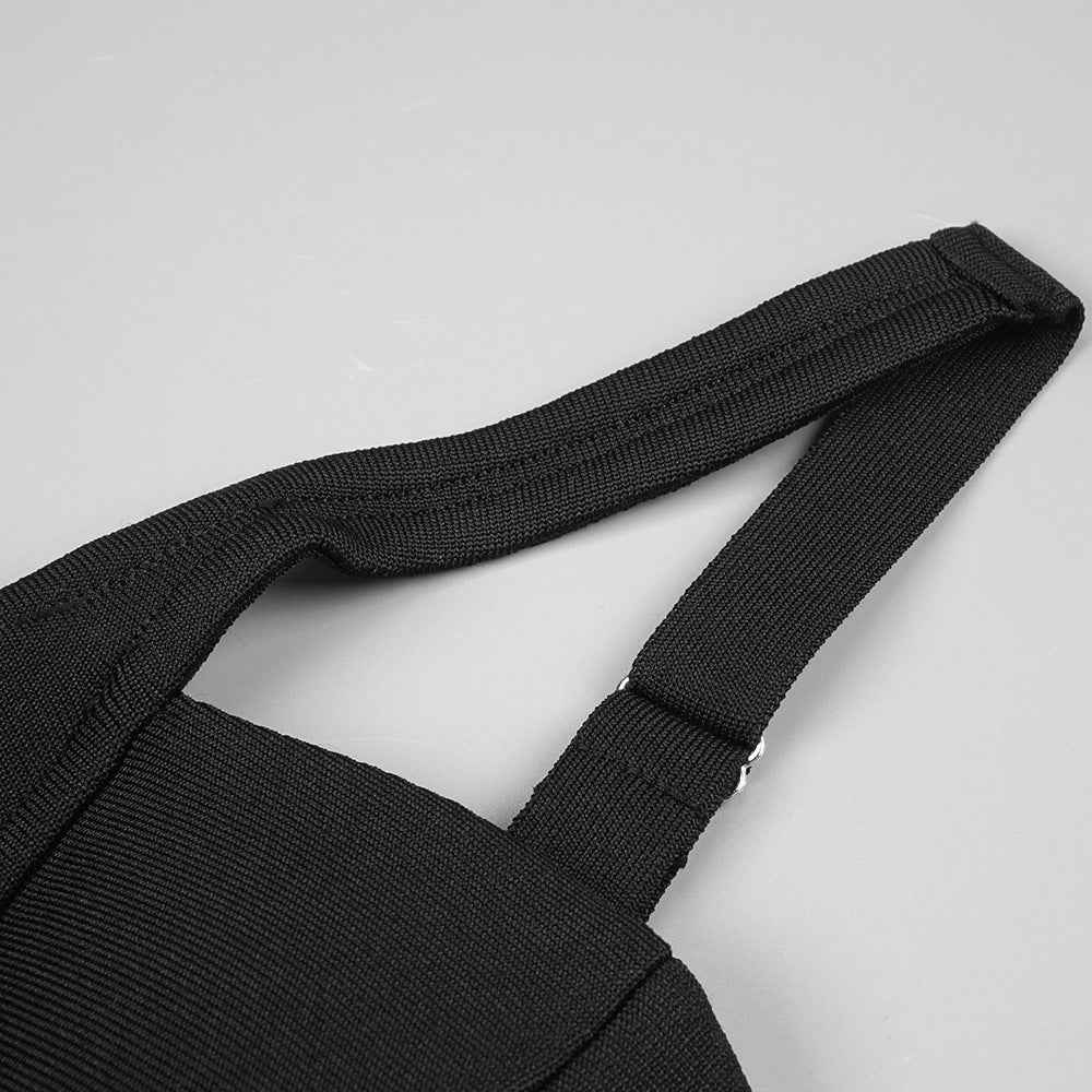 BD2554 Deep V suspender dress