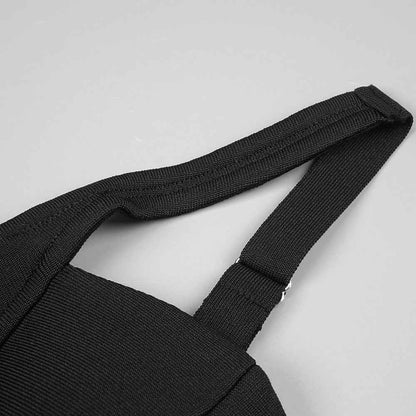 BD2554 Deep V suspender dress