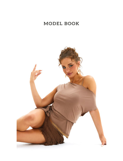 DUYQ [Polina-3] 006 positive and negative two wear versatile vest women's top Latin dance practice clothes professional