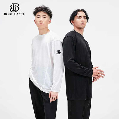 BOBO Boys Latin Dance Suit T-Shirt Men's Ballroom Dance Professional Training Latin Practice Suit Dance Top