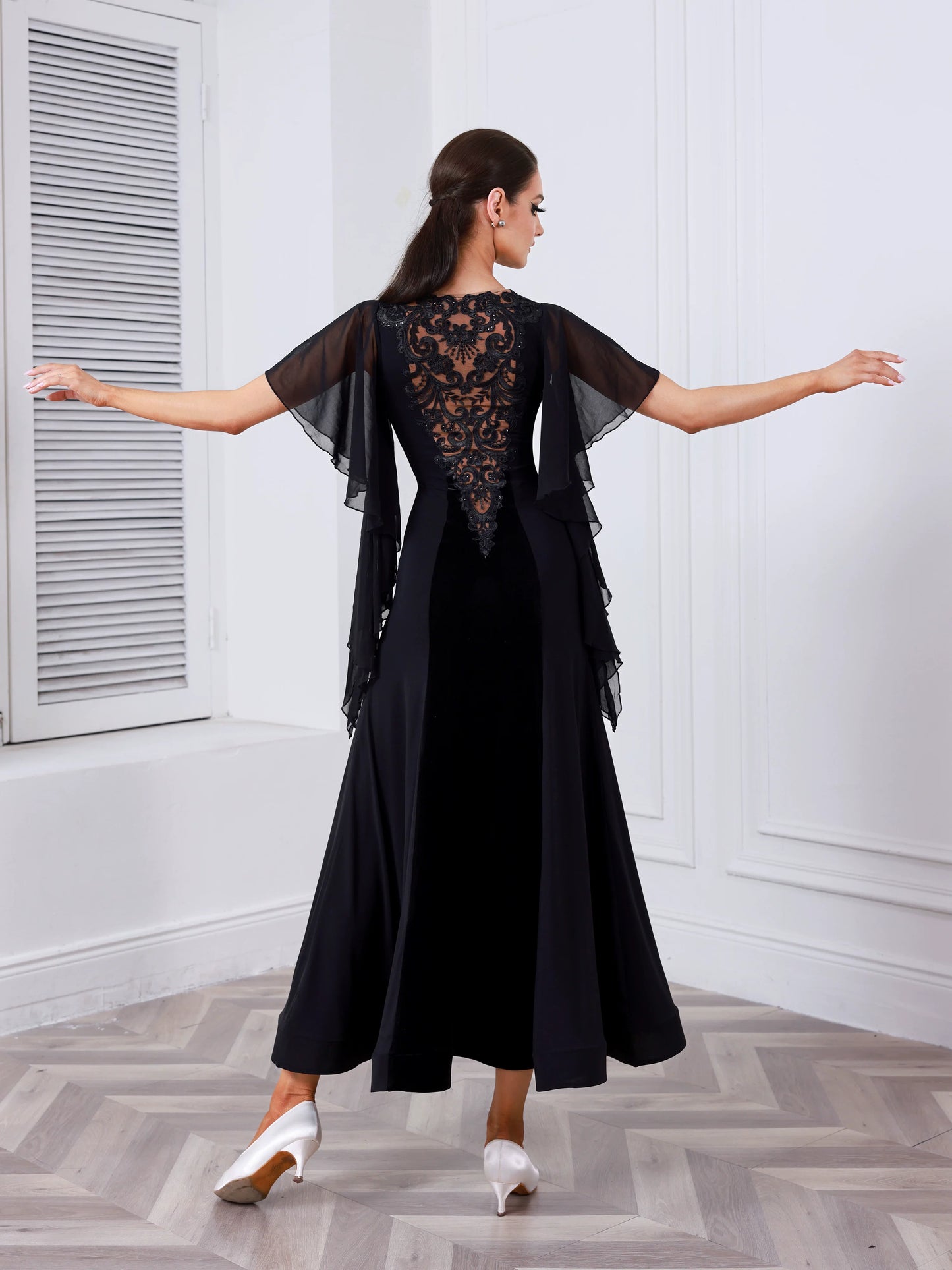 TID female waltz ballroom dance dress national ballroom dance practice suit D030