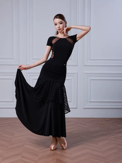 TID modern dance skirt summer new modern dance top split suit premium ballroom dance suit B081 + S050