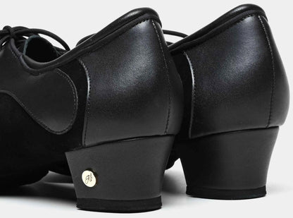 ABA Latin dance shoes professional adult men's dance shoes cowhide soft sole middle heel national standard dance shoes competition practice shoes A9080