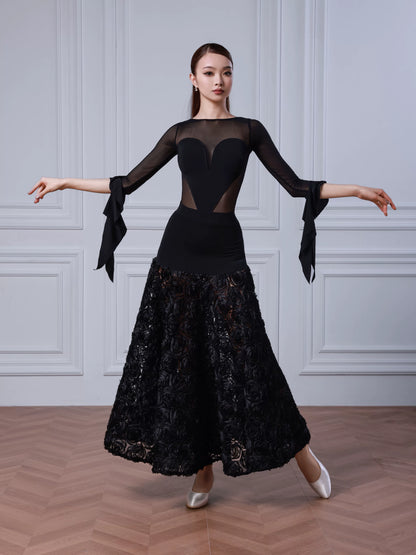 TID modern dance skirt new national ballroom dance skirt flower pendulum skirt high-end ballroom dance suit B079+S048