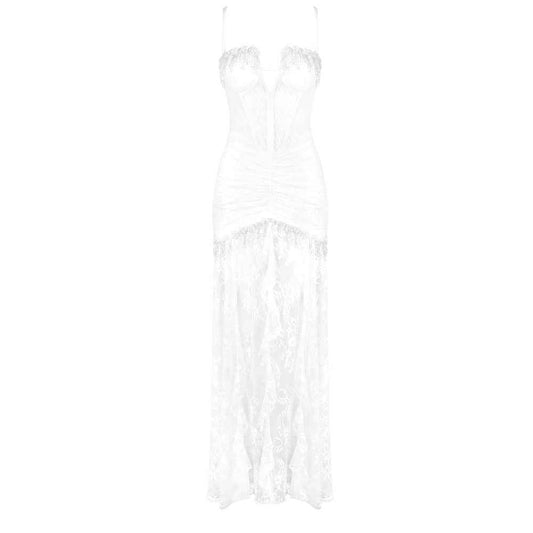 BD2628 one-shoulder lace slim dress