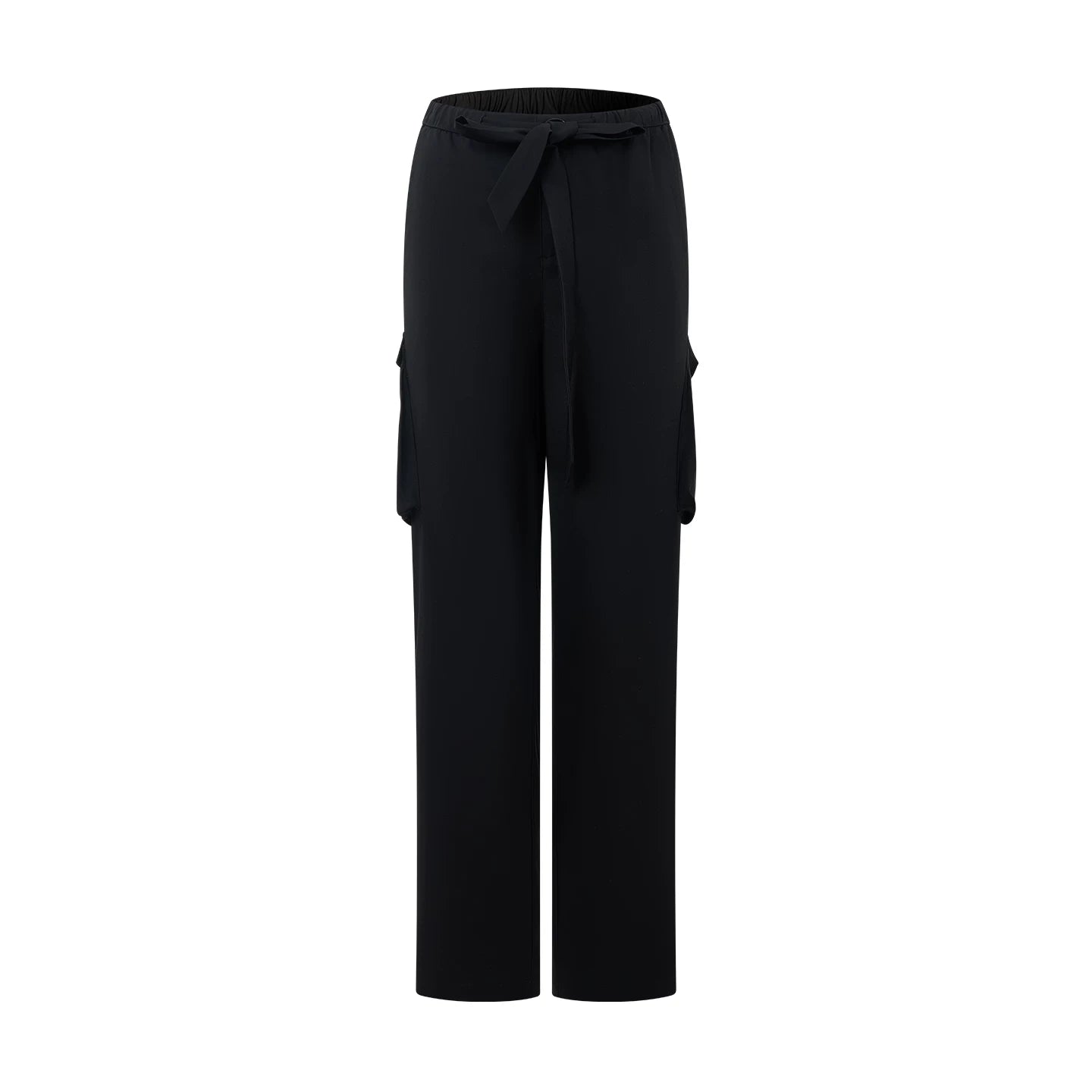 DUYQ "Men's Series" 008 Black three-dimensional pocket drawstring elastic waist trousers Latin dance suit professional