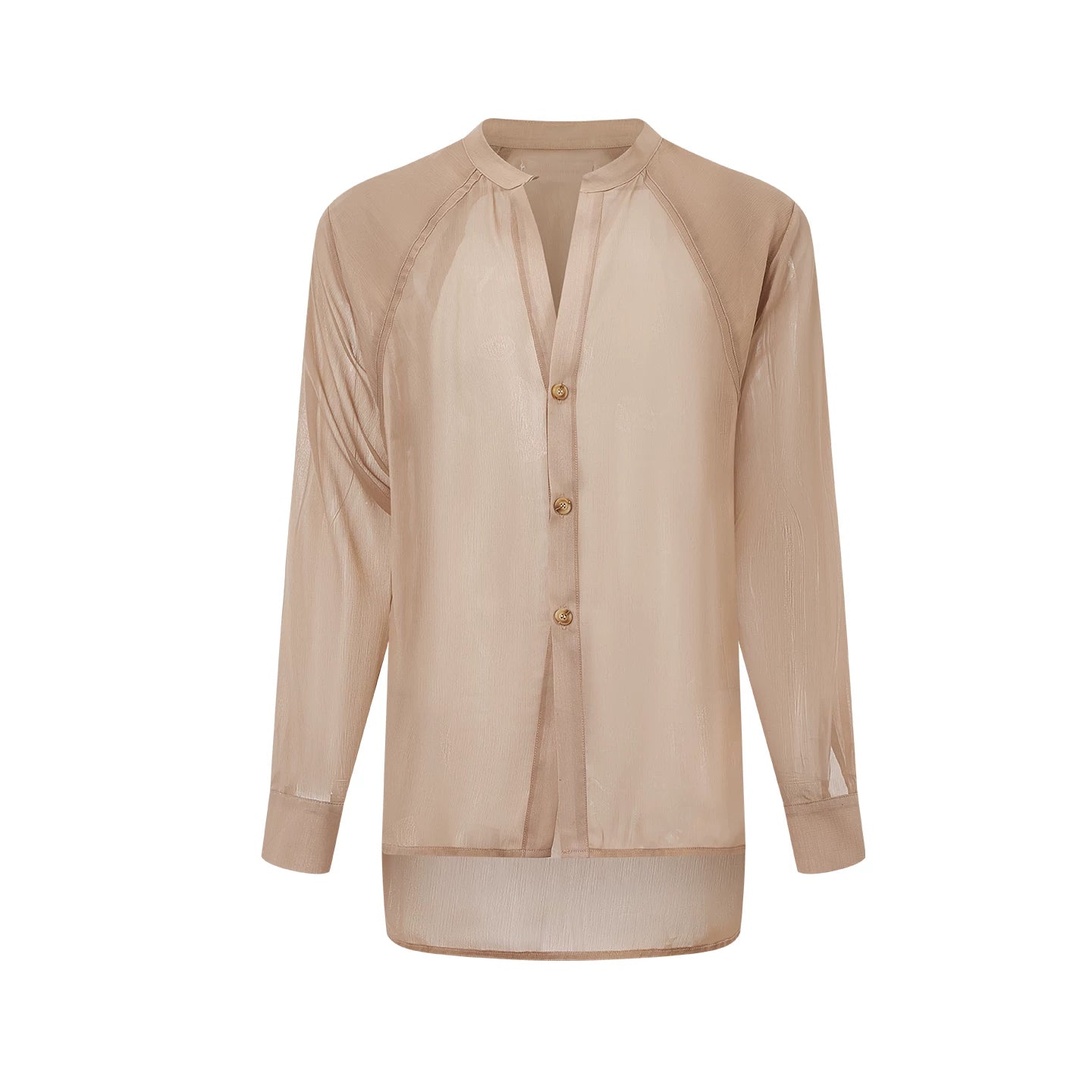 DUYQ "Men's Series" 001 Light and transparent texture small stand-up collar shirt National standard men's Latin dance professional